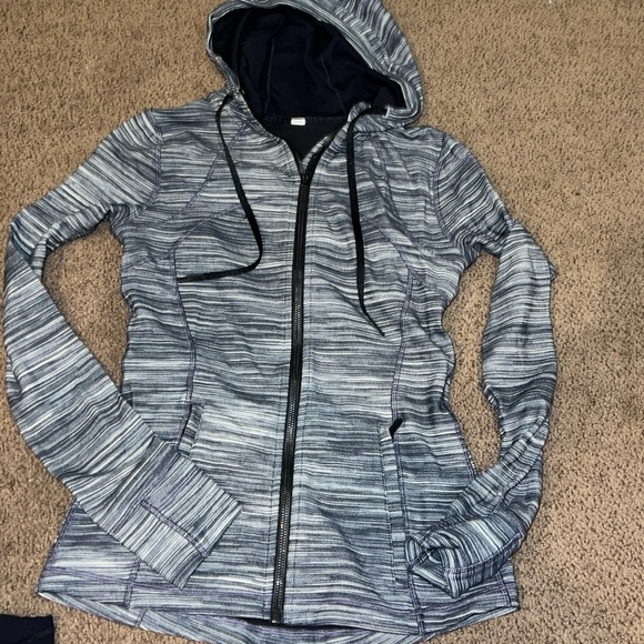 Lululemon Hooded Define Jacket Nulu‎ Heathered Black sz 6 - Picture 1 of 8